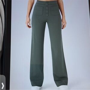 Tall Women's High-Waisted Gray/Green Pants